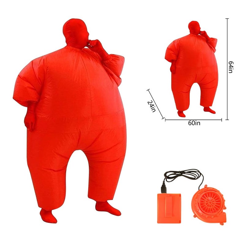Qshine Adult Inflatable Full Body Jumpsuit Cosplay Costume Halloween Funny Fancy Dress Blow Up Party Toy - Image 2
